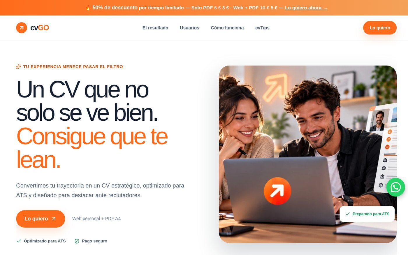 Que cada currículum se publique solo, con su web y su PDF